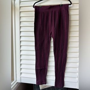 Time and Tru fleece lined purple/mauve patterned leggings. Size XXXL/22